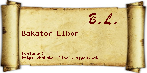 Bakator Libor névjegykártya